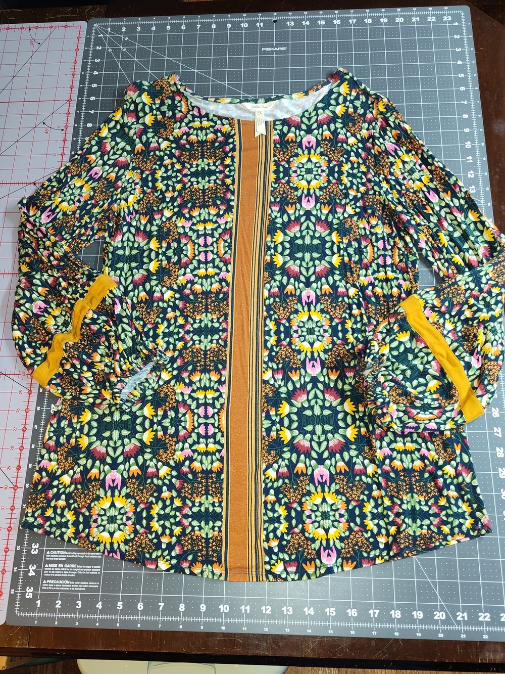 Matilda Jane Forest Green Floral  with Mustard Trim L/S Tunic M